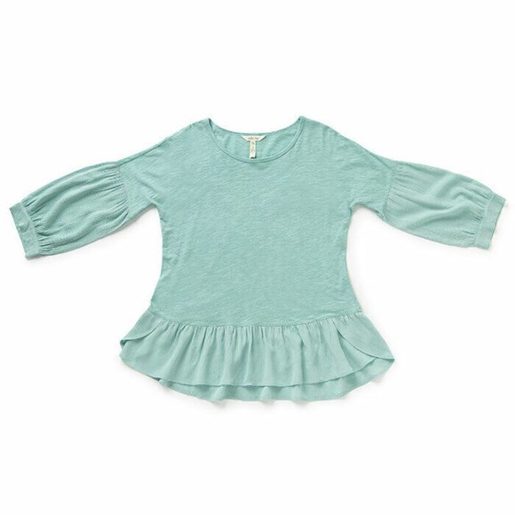 Matilda Jane Medium M Jade All Good Things Let's Go Together Ruffle Trim Top - Picture 2 of 9